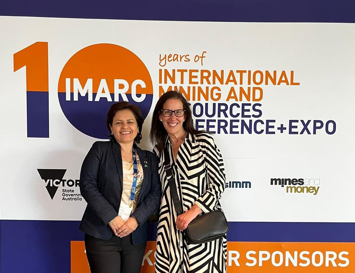 Natalia Valle en la Conferencia Internacional de Minería y Recursos (IMARC) en Sidney, Australia.