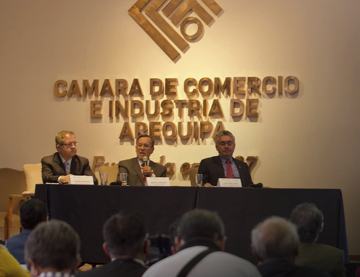 Conferencia de prensa de PERUMIN 36 en la Cámara de Comercio e Industria – Arequipa. 