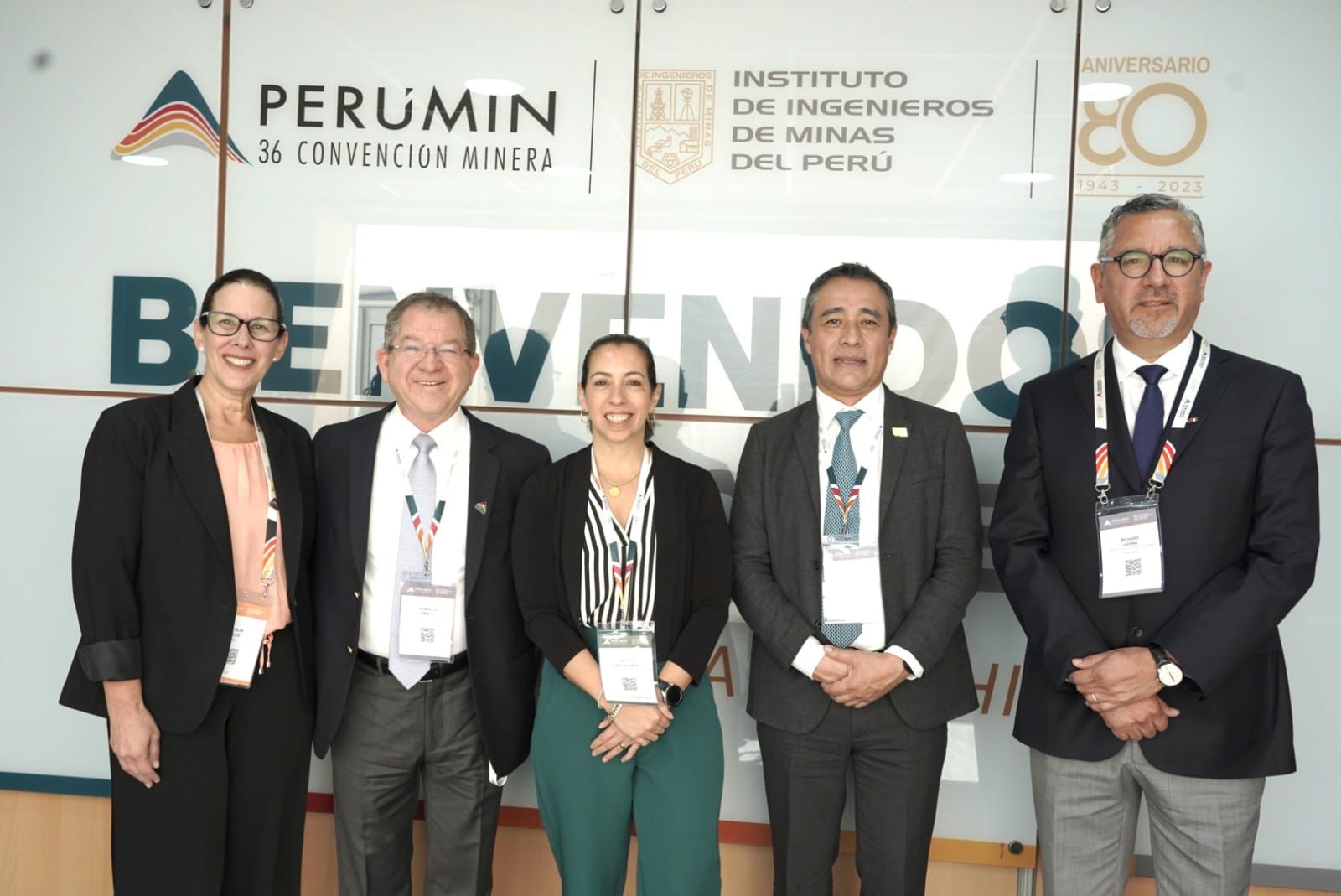 Natalia Valle, Domingo Drago, Jimena Sologuren y Luis Rivera en PERUMIN 36